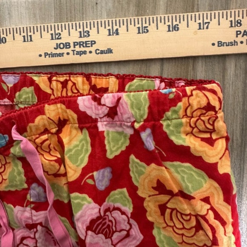 Nick & Nora Floral Pajama Set Women's Top‎ Bottom Sz XL Red Pink Casual Cozy - Picture 7 of 9